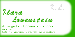 klara lowenstein business card